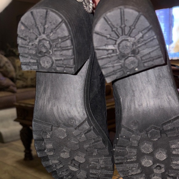 #278 NWOT ForeverSuede Black Lace-Up W combat Boots Sz 9 - Picture 8 of 8